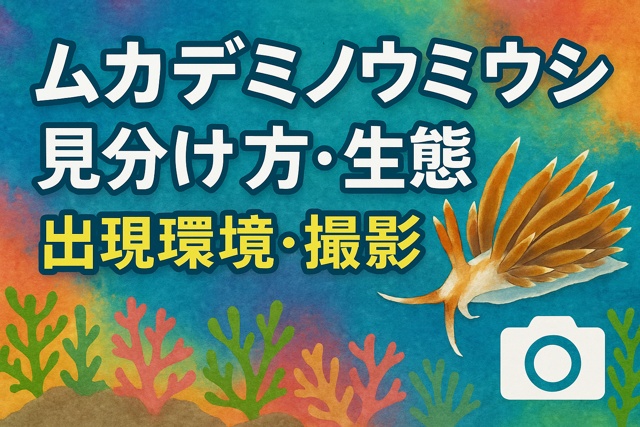 Illustrated nudibranch with colorful coral