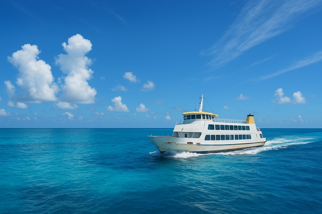 ferry-sailing-turquoise-sea-blue-sky