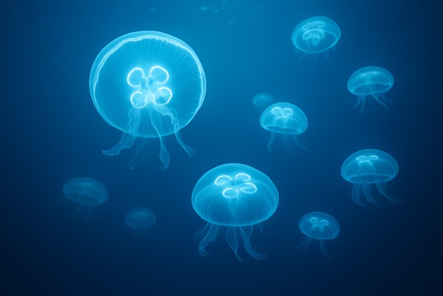 glowing-jellyfish-group