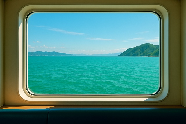 ocean-view-through-ferry-window-coastal-hills